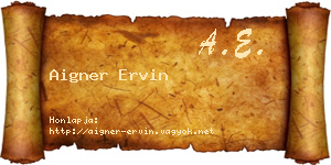 Aigner Ervin névjegykártya